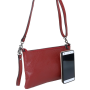 Malá kožená kabelka crossbody Talianska tmavomčervená Trudy bs