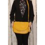 Veľká žltá kožená športová crossbody kabelka Vera Pelle Talianska Angela bc