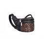 Bedrová (belt bag) oválna kožená kabelka ľadvinka leopard a čierna Wojewodzic 34541/S01/LPP03d