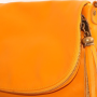 Stredná kožená kabelka crossbody Vera Pelle Talianska pomarančovožltá Angelafdf