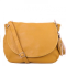 Veľká žltá kožená športová crossbody kabelka Vera Pelle Talianska Angelab