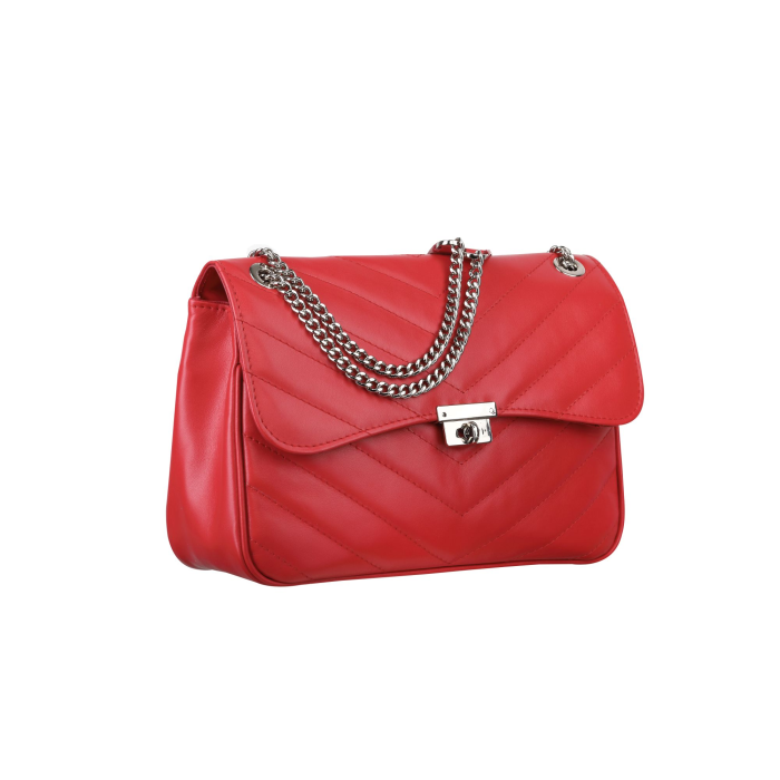 Luxusná kožená kabelka cez plece Wojewodzic červená 31820/P/FL08 hh