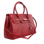 Dánske kožené kabelky pracovné tašky Talianske červené Glonia Vera Pellebb