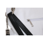Kožená športová crossbody kabelka Genuine leather Talianska čiernobiela Framem