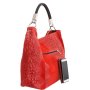 L dámska shopperka kožená kabelka na plece a do ruky Talianska červená Alessab
