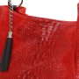 L dámska shopperka kožená kabelka na plece a do ruky Talianska červená Alessan