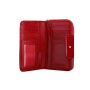 Dámska kožená lakovaná peňaženka červená burgundska Wojewodzic 3PD76/PCff