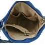 Kožená športová veľká crossbody kabelka Genuine leather Talianska svetlo modrá Frame t