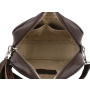Kožené kabelky dámske športové crossbody Kasandra čokoládové strieborné kovanie bb