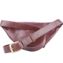 Bedrová (belt bag) kožená kabelka na pás hnedá Talianska Adriana marrone nn