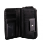 Dámska kožená lakovaná peňaženka luxusná čierna Wojewodzic 3PD76/hh