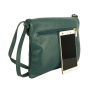 Malá kožená listová kabelka crossbody Talianska zelená Korzika.-