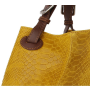 Dámska kožená kabelka hadia koža na plece Talianska žltá Vanda .cc