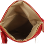 Malá kožená kabelka crossbody Talianska červená Korzika rossoe