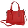 Talianske kožené kabelky luxusné na rameno Carina červené strednéff