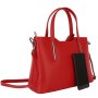 Talianske kožené kabelky luxusné na rameno Carina červené strednée