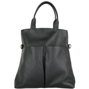 Dámska kožená kabelka nákupná taška Genuine leather Talianska čierna Catarine nero,