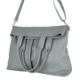 Dámska kožená kabelka nákupná taška do ruky Genuine leather Talianska sivá Catarine grigio,