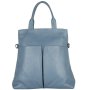 Dámska kožená kabelka nákupná taška do ruky Genuine leather Talianska svetlo modrá Catarine ceruleo.