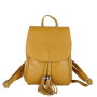 Dámsky kožený ruksak/batoh žltý Taliansky menší Zorana senapeb