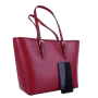 Dámske kožené kabelky veľké na plece tmavo červené Talianske Zoe-
