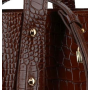 Kvalitná kožená kabelka na plece Wojewodzic krokodil čokoládová 31857/KM03/Z .-