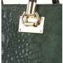 Pracovná kožená kožená kabelka do ruky Talianska zelená Parisa borsa in pelle.-