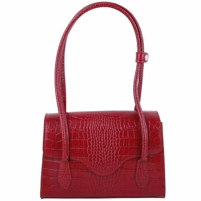 Kožené kabelky dámske do ruky a na plece Talianske červené Agata rossa.