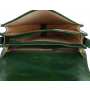 Stredná dámska kožená kabelka crossbody Talianska zelená Vera pelle Viera verde .,