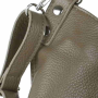 Veľká dámska kožená kabelka na plece vrecovitá Talianska taupe Ludmila ,--