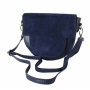 Menšia dámska kožená crossbody kabelka Vera Pelle Talianska tmavo modrá Selena blu .-