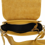 Menšia dámska kožená crossbody kabelka Vera Pelle Talianska žltá Selena senape .,