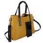 Talianske casual kožené kabelky cez plece stredné luxusné Carina žlté s čiernou .-