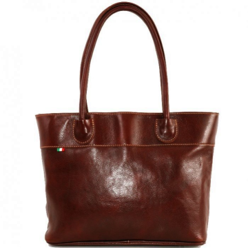 Dámska hnedá kožená kabelka do práce cez rameno Talianska Florika Borse in pelle .