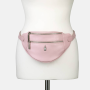 Bedrová (belt bag) stredná kožená kabelka ľadvinka ružová Wojewodzic 31793/S07f
