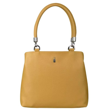 Elegantná kožená kabelka stredne veľká cez rameno žltá Wojewodzic 31769/FD19b