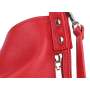 Veľká kožená kabelka na plece vrecovitá Talianska červená Ludmilae