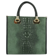 Pracovná kožená kožená kabelka do ruky Talianska zelená Parisa borsa in pellec