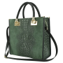 Pracovná kožená kožená kabelka do ruky Talianska zelená Parisa borsa in pelleb