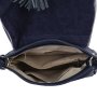 Veľká modrá kožená športová crossbody kabelka Vera Pelle Talianska Angelaf
