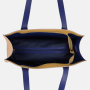 Veľká dámska kožená kabelka, nákupná taška, žlto modrá Wojewodzic 31731/CD19/09e