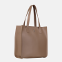 Veľká dámska kožená kabelka, nákupná taška hnedá, taupe Wojewodzic 31731/LY21m