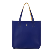 Veľká dámska kožená kabelka, nákupná taška Wojewodzic modro žltá 31731/CD09/19b
