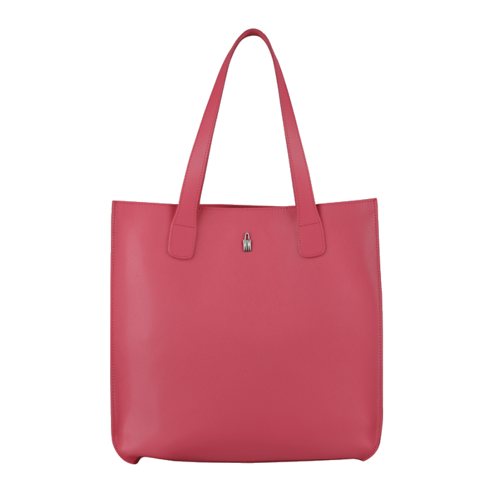 Veľká dámska kožená kabelka, nákupná taška, sýta ružová - cyklamenová Wojewodzic 31731/SO12