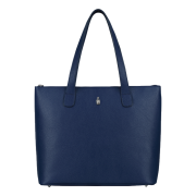 tmavomodrá kožená shopper kabelka z pravej kože veľká A4 31920
