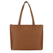 koňaková kožená shopper kabelka z pravej kože veľká A4 31920