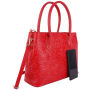 Dámska kožená kabelka na rameno so vzorom Talianska Domina červená bb