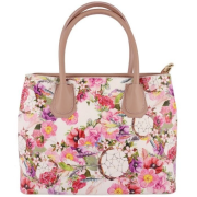 Dámska kožená kabelka na rameno so vzorom Talianska Domina s kvetom c