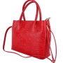 Dámska kožená kabelka na rameno so vzorom Talianska Domina červenágg