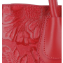 Dámska kožená kabelka na rameno so vzorom Talianska Domina červenádd
